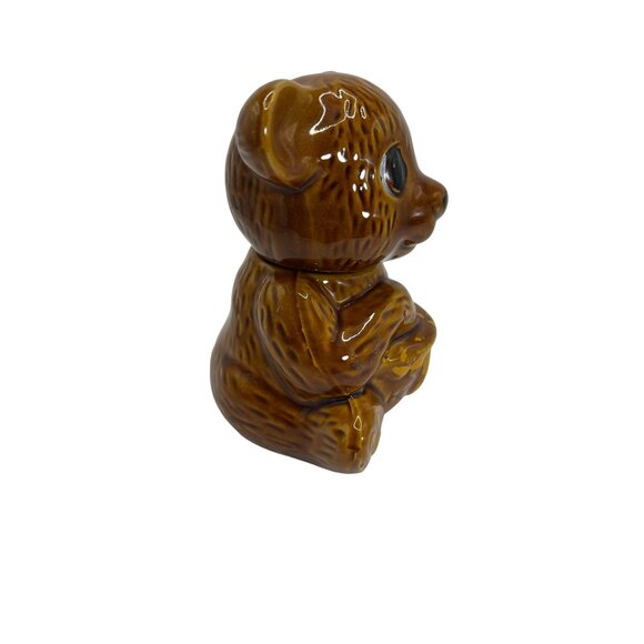 Vtg Ceramic Brown Bear Honey Jar Removable Head - Picture 4 of 8
